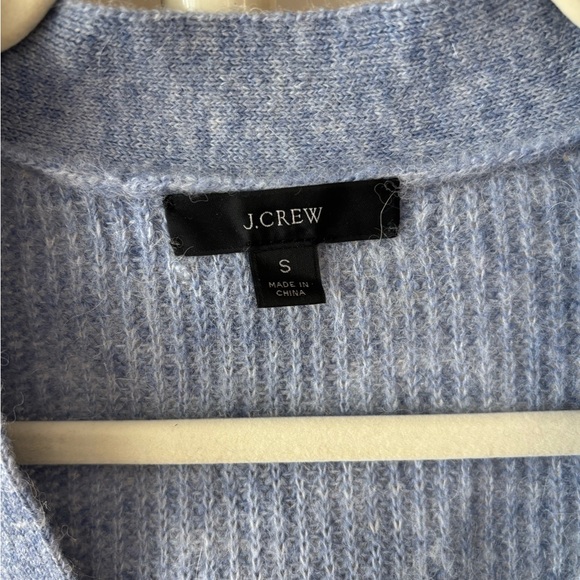 J.Crew Ribbed V-neck Wool Alpaca Cardigan Sweater Light Blue Size Small - Picture 5 of 11